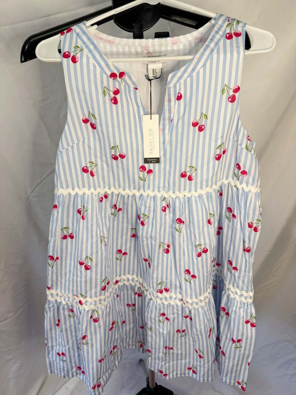 Rachel Zoe NWT Dress Size 2 Blue White Striped Cherry